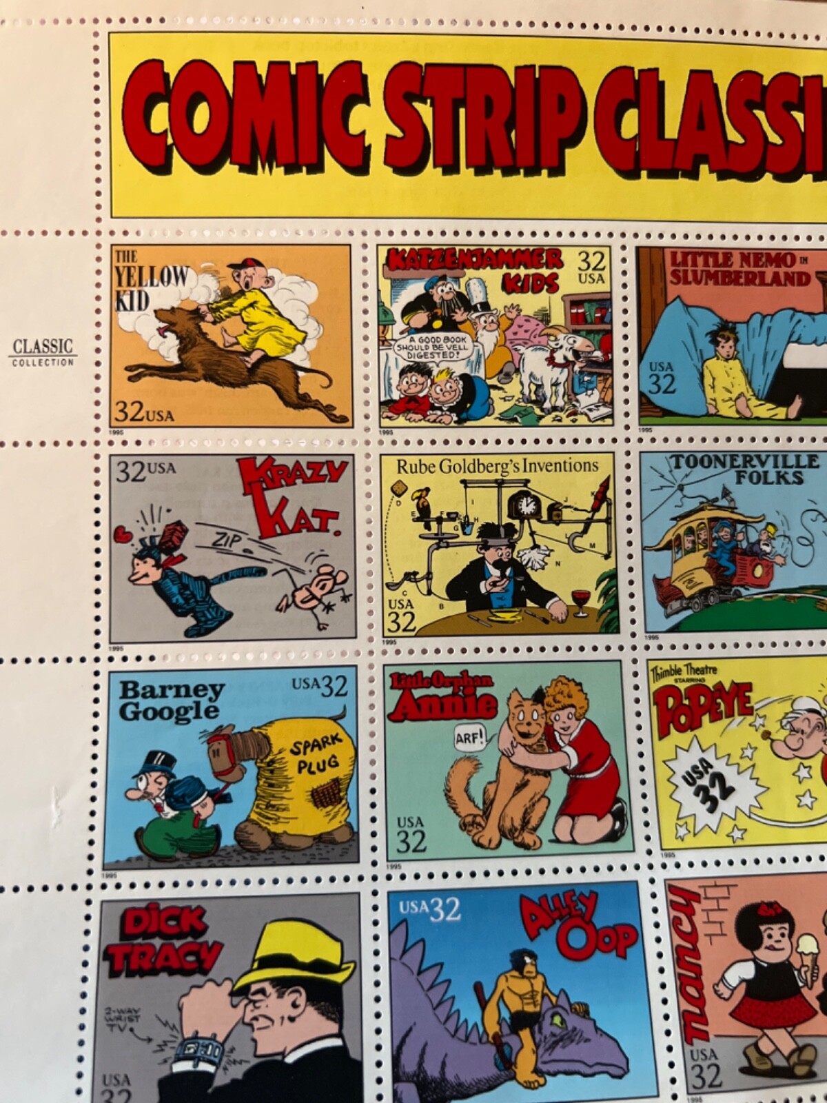 See Photos. US SCOTT COMIC STRIP CLASSICS SHEET OF 20 STAMPS 32 CENTS FACE MNH