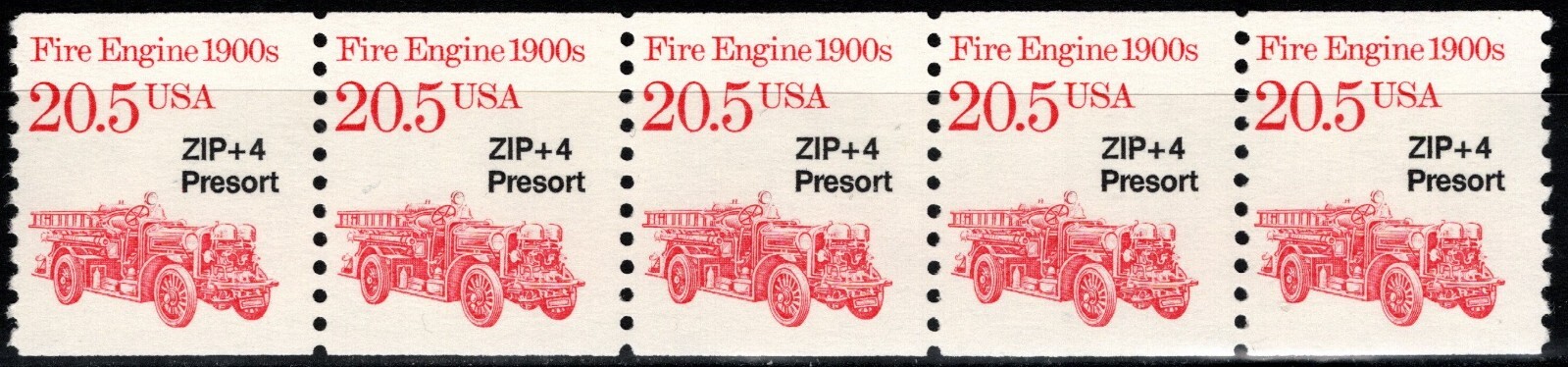 USA 1988 20.5¢ FIRE ENGINE 1900s PRESORT TRANSPORTATION SERIES 5 STAMP MNH