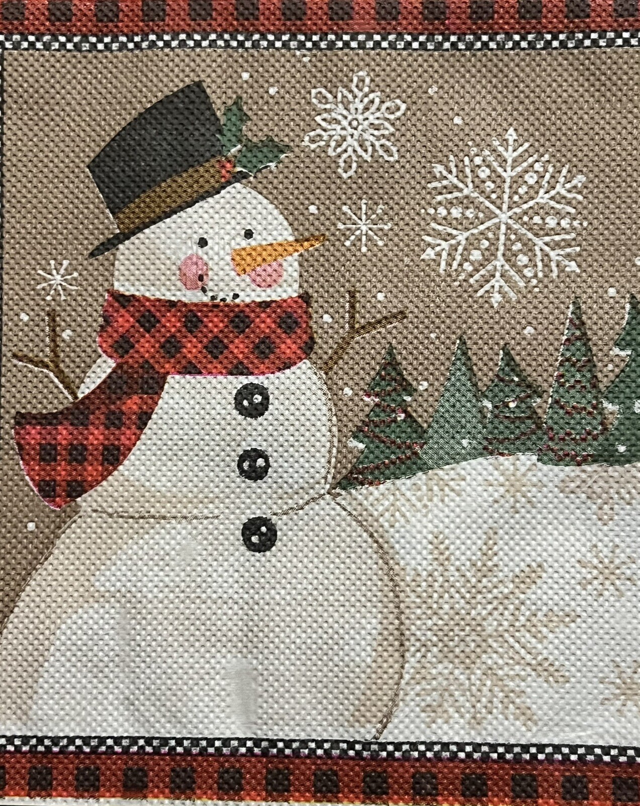 TWO Paper LUNCHEON Decoupage Art Craft Napkins – SNOWMAN WINTER CHRISTMAS W/pine