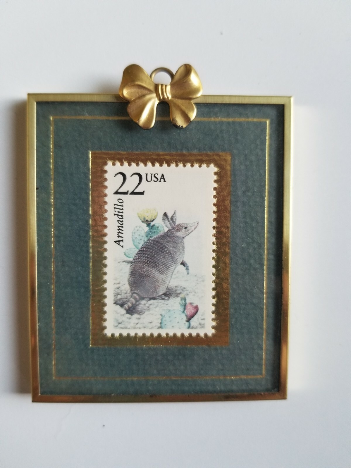1990 Hanford Heirlooms Ltd Edition Armadillo Framed Stamp #55 Of 5000!