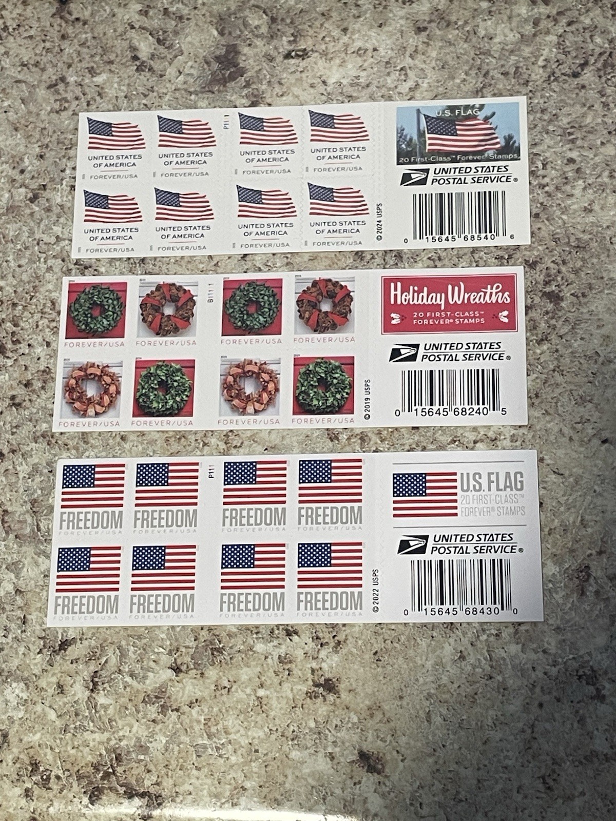 USPS Forever Stamps Variety Lot – (3) Booklets Of 20 MNH
