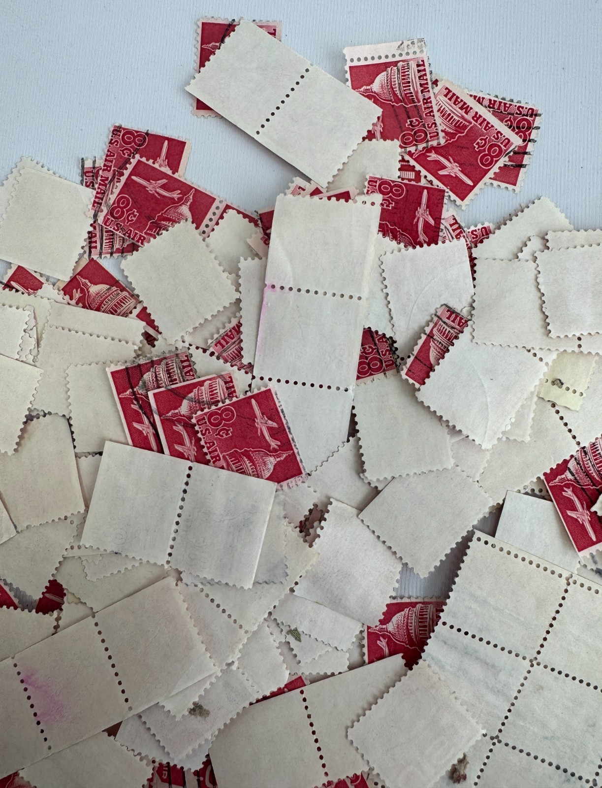 Large US Airmail Stamp Lot Scott C74 and C76 Used Mix, Jet Aircraft Aviation