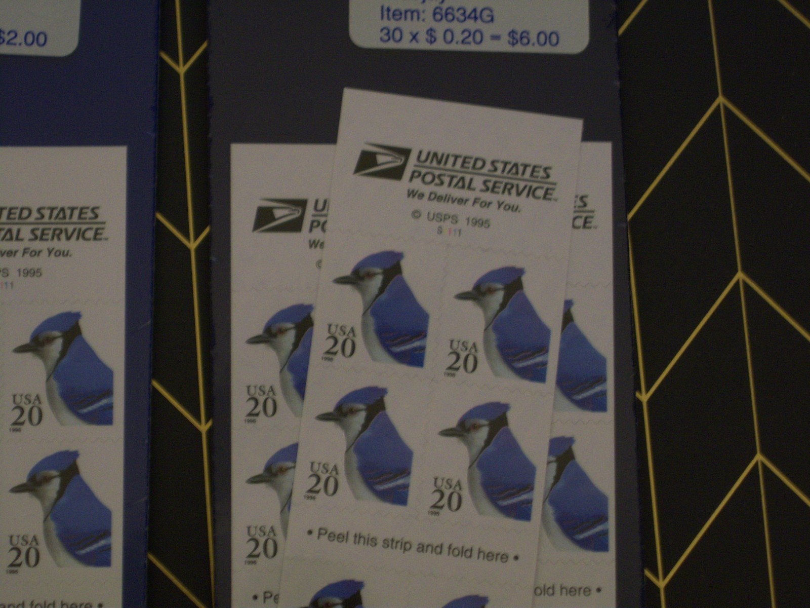 USPS Bluejay 20¢ Postage Stamp Booklet MNH Blue White Birds 1996 40 stamps