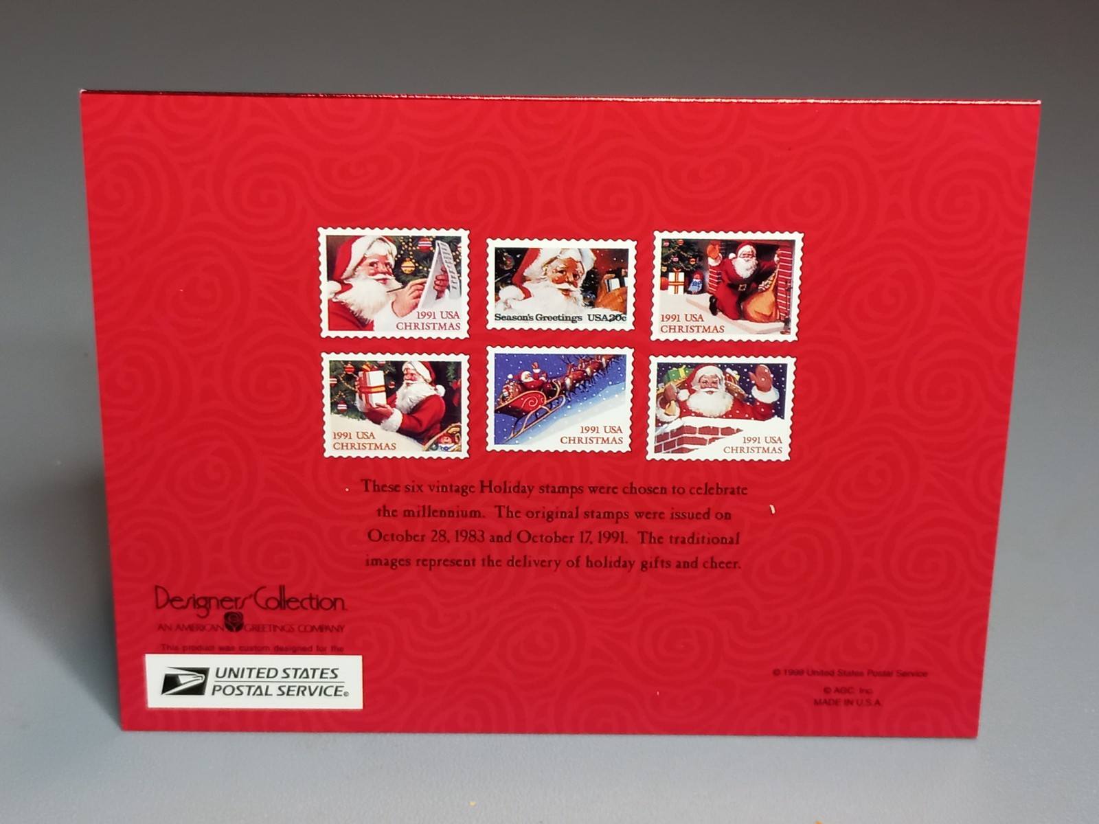 1999 Santa Claus 20 cent Postage Stamp Christmas Cards Box of 18 Made in the USA