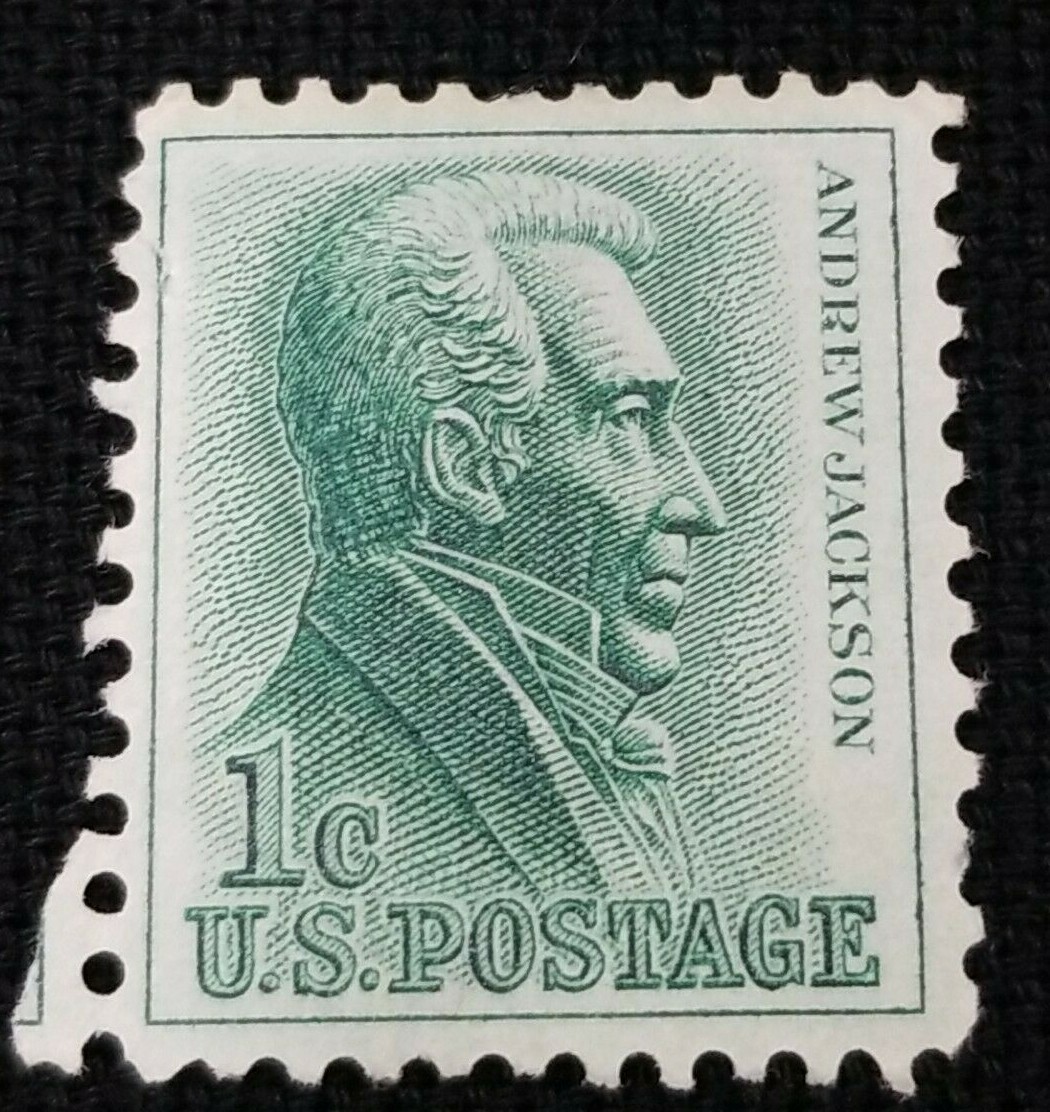 Lot of 3 Rare Andrew Jackson 1 Cent Stamp – Green – Mint (4.2)