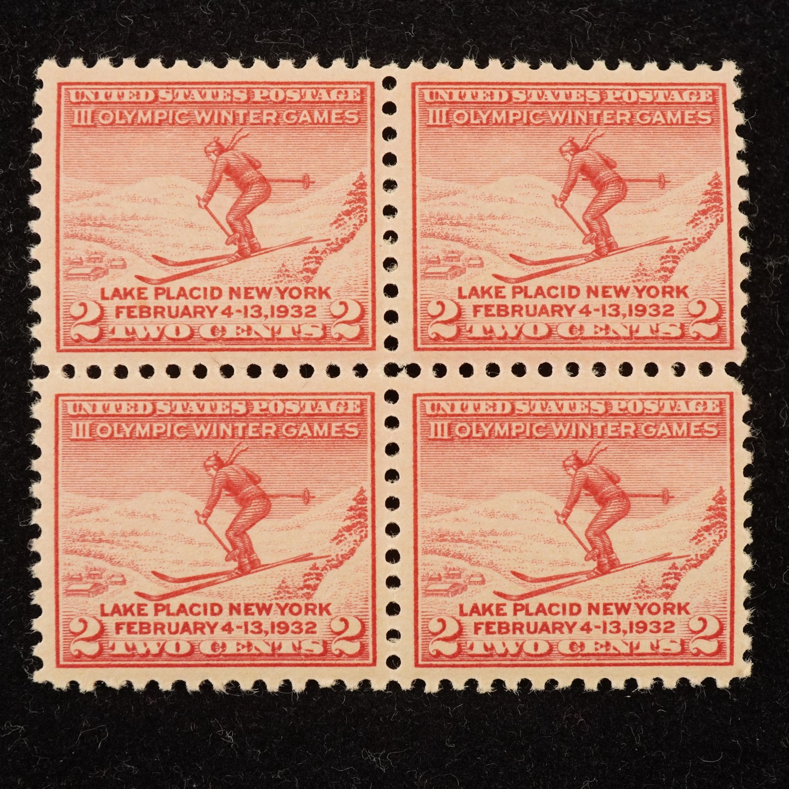 Collection of 1932 2c, 3c & 5c Olympic Winter Games Stamps, MNH – Free Ship USA