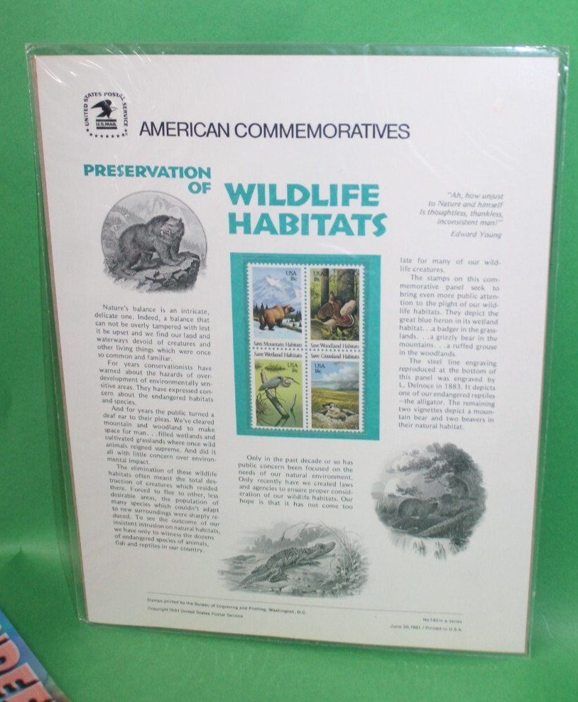 American Commemoratives Preserve Wildlife Habitats USPS Stamps 145 June 26, 1981