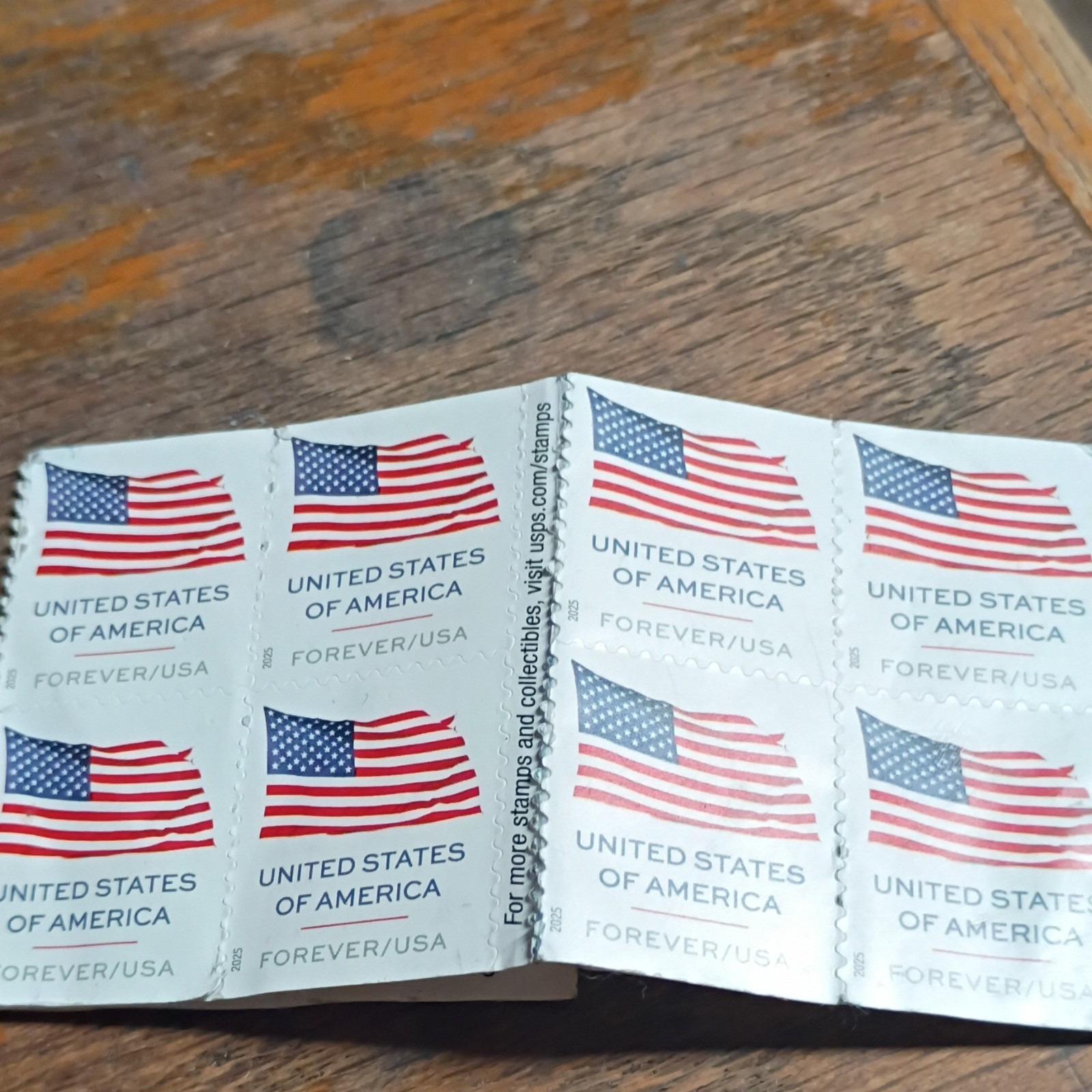 United States Forever Stamps Block of 8 American Flag Mint Never Hinged