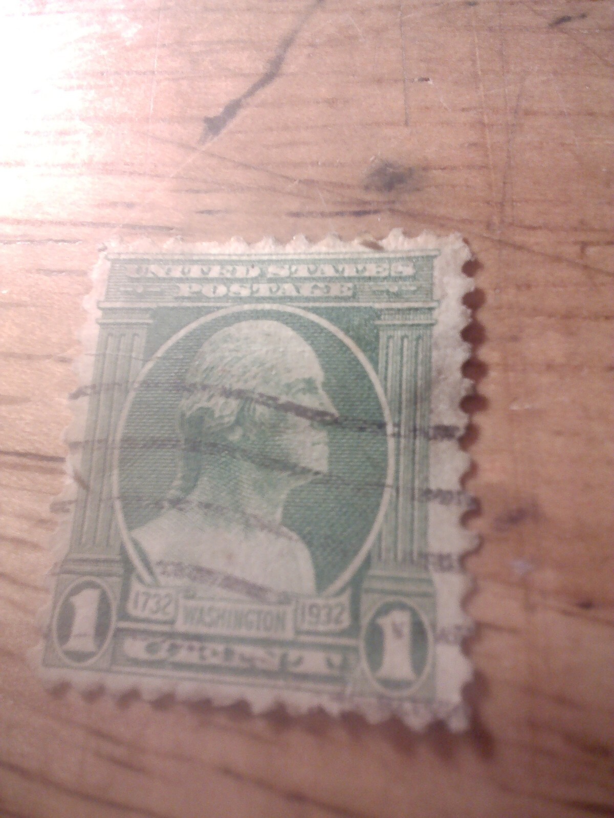 1932 1¢ Washington Bicentennial. Washington From Houdon Bust.