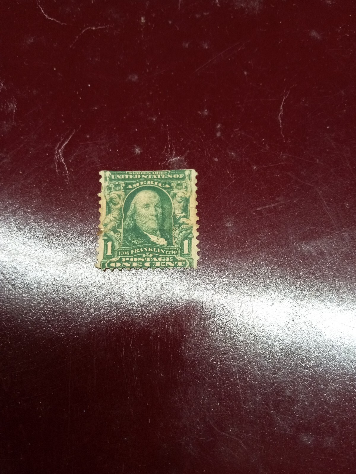 1902 1cent Ben Franklin no post marks been in family 60years