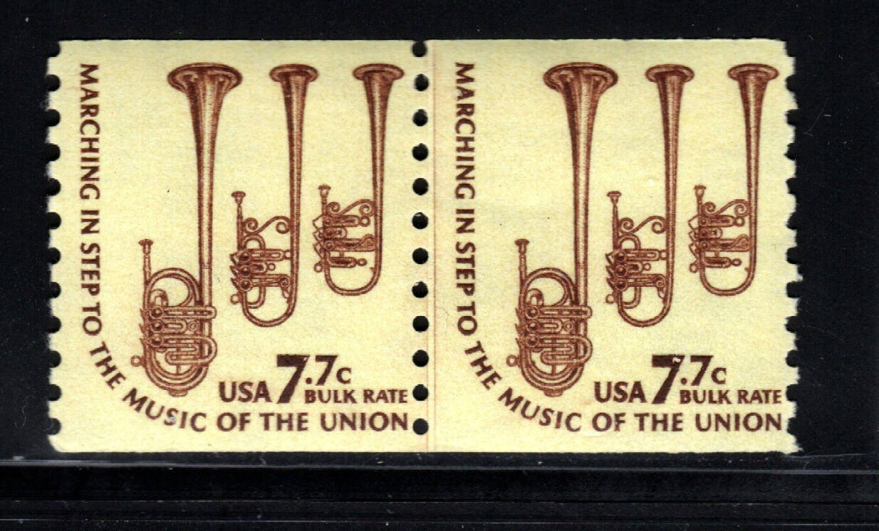 U.S. Stamps – 7.7¢ Saxhorns – Coil Line Pair – MNH SC# 1615