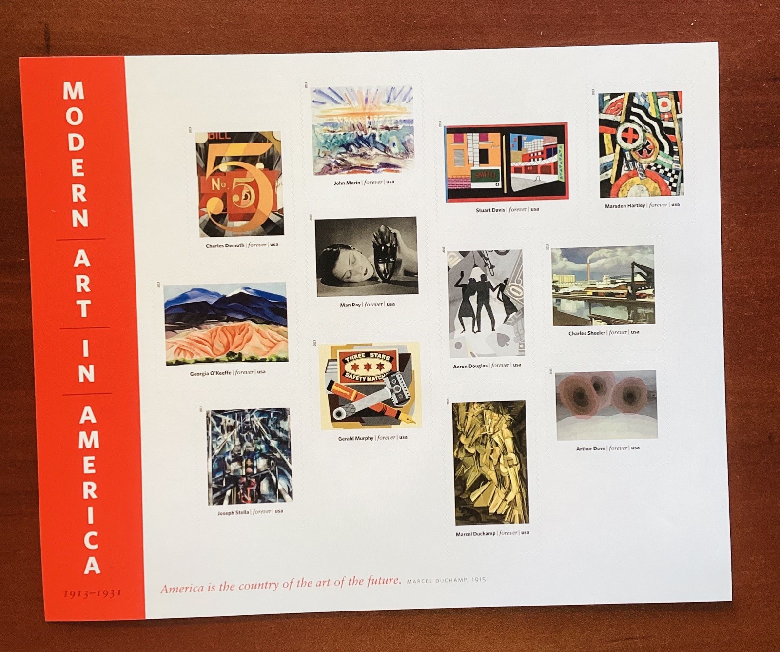 Modern Art in America Pane of 12 Forever Stamps (2013)