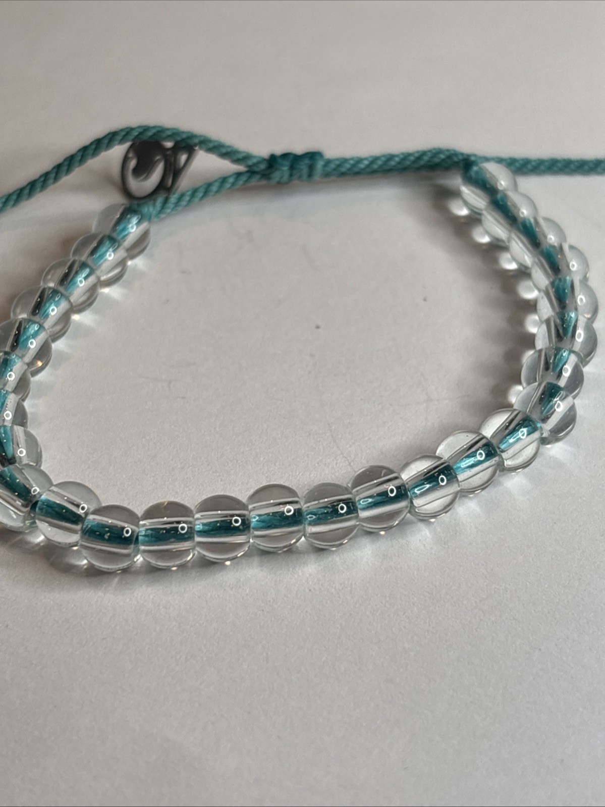4Ocean Adjustable Clear Acrylic Beaded Corded Bracelet Clear / Green