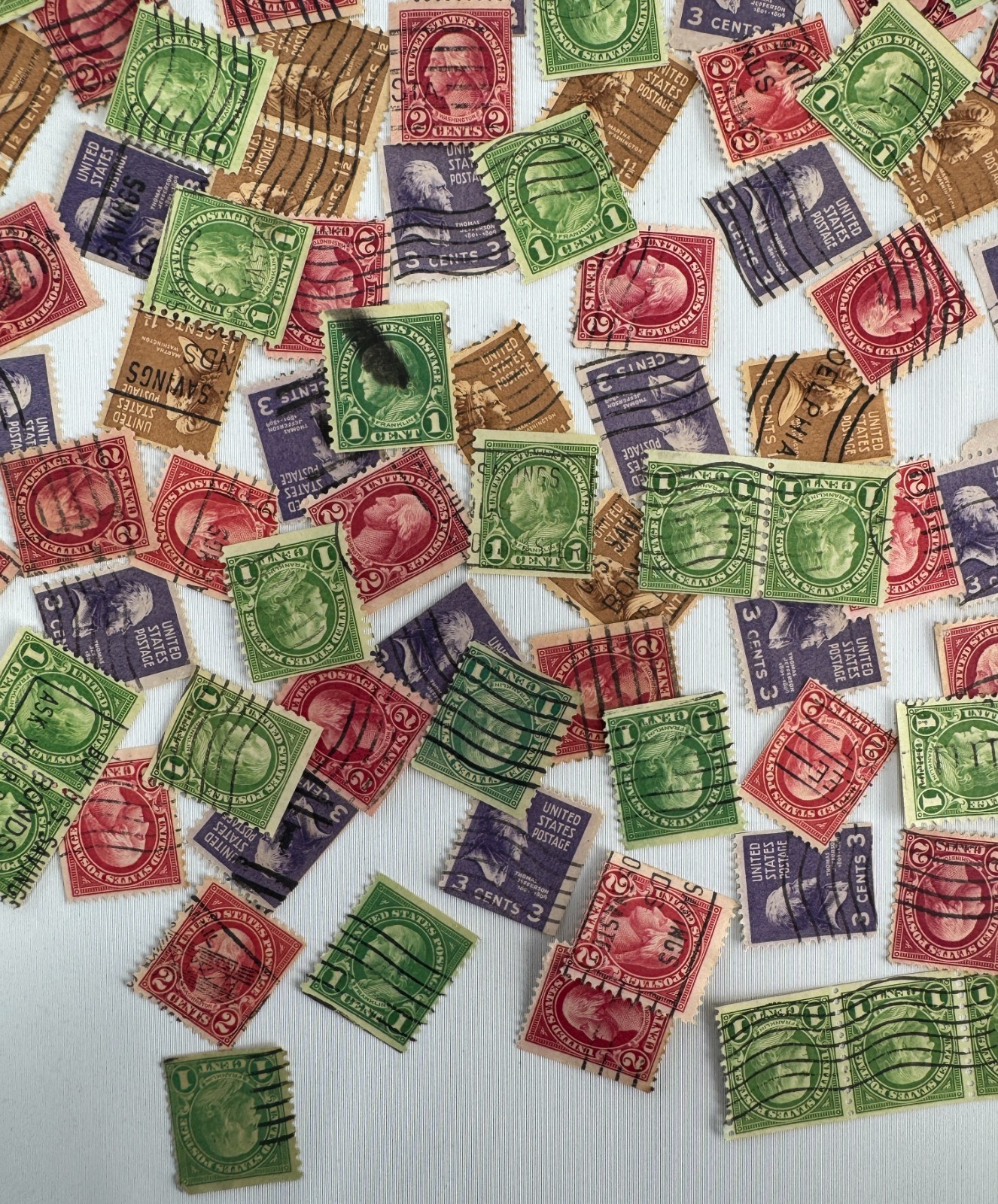 Vintage US Definitive Postage Stamp Mixture Lot Washington, Franklin