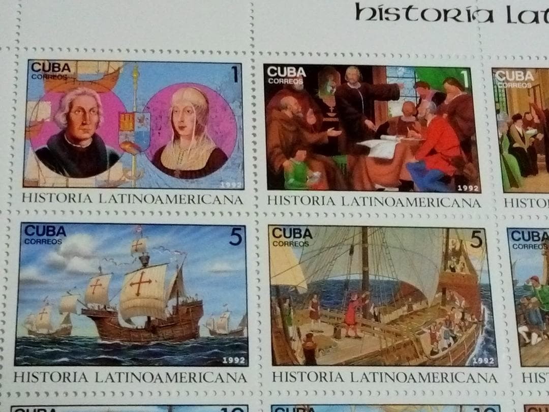 Unused foreign stamps, history of Latin America, 20-stamp sheet, 1 type