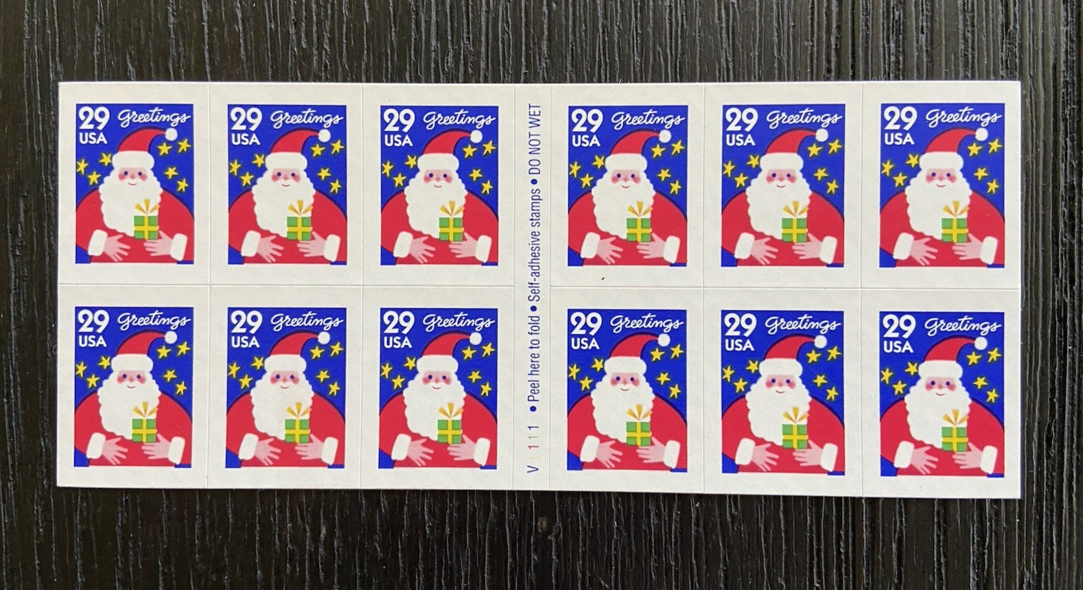 US Sc# 2873a Booklet Pane of 12 1993 29ct SANTA MNH P#V1111