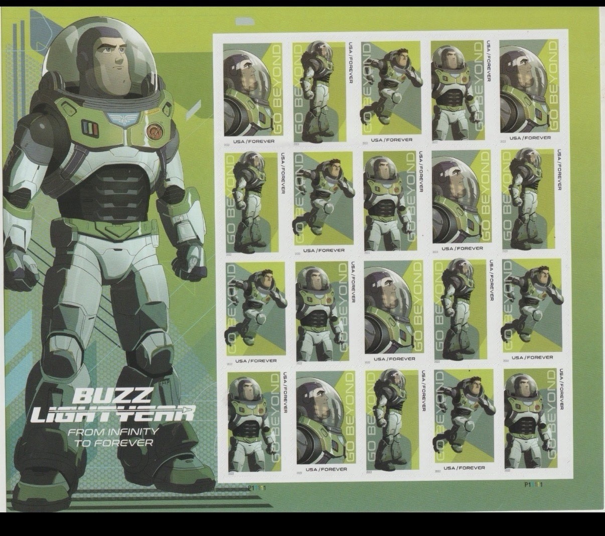 USPS Buzz Lightyear: Sheet of 20 one ounce letter rate stamps