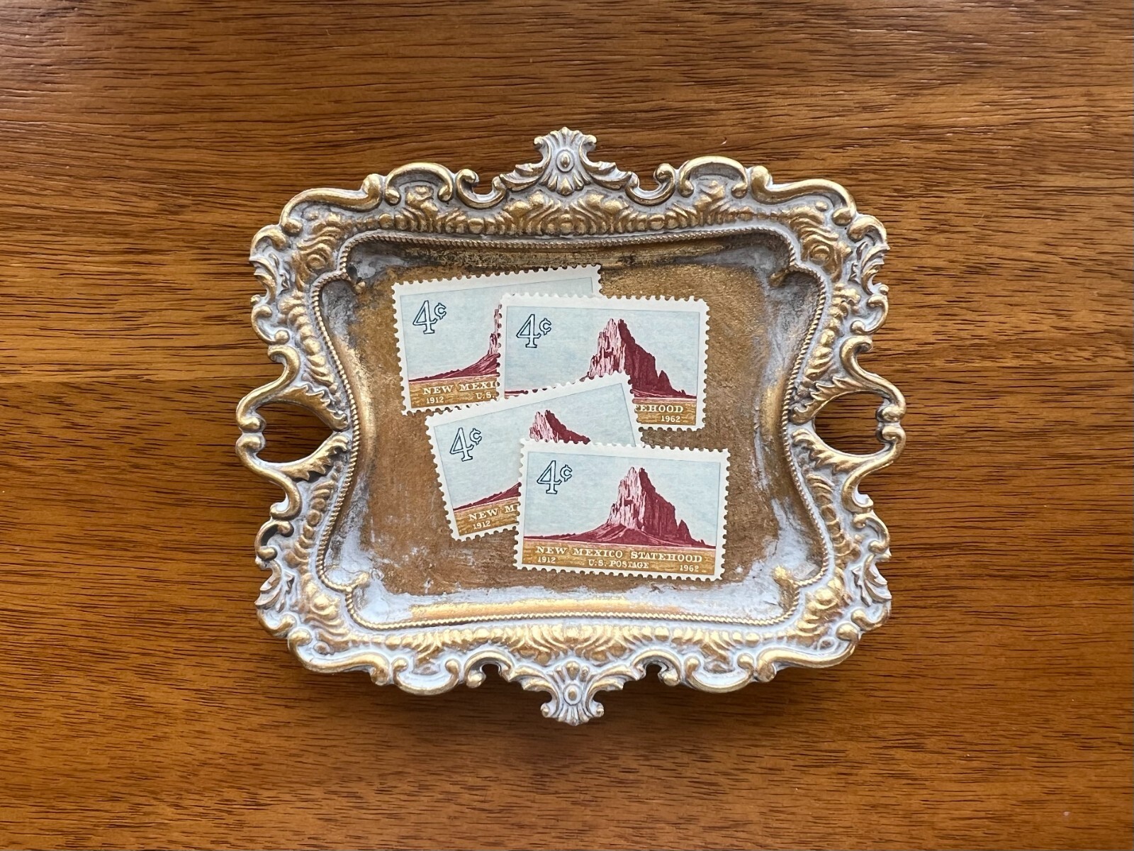 10 Vintage Unused New Mexico Mail Stamps / Desert Mountain USPS Postage / 4 cent