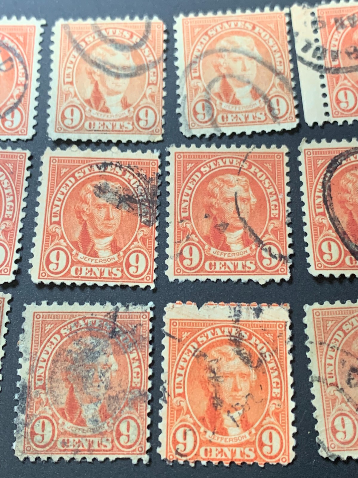 1931 U. S. Scott 641 Thomas Jefferson 9 Cents Used (23 pcs)