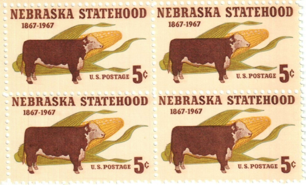 United States 5¢ Nebraska Statehood Postage Stamp #1328 x 100 Singles