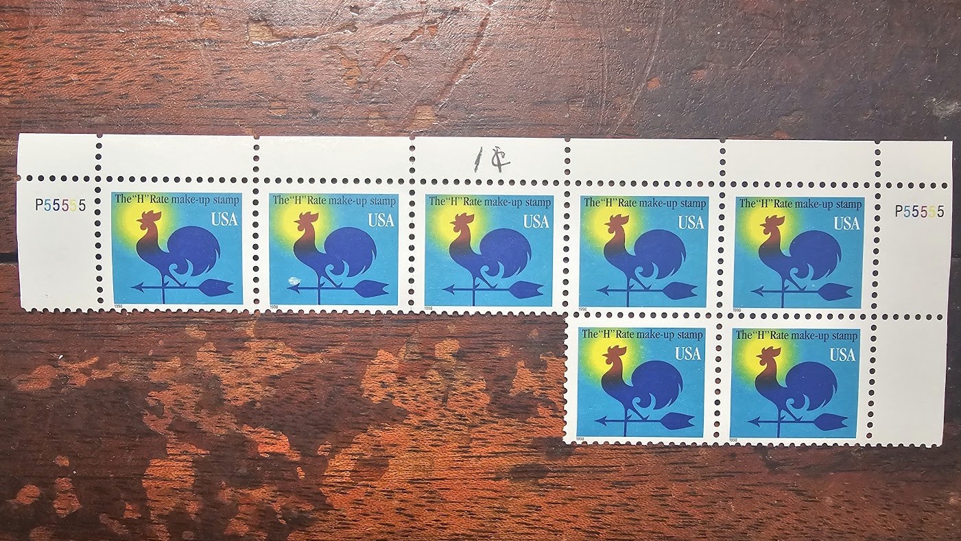 USPS The “H” Rate Make-Up Stamps 7 Stamps perfect gum unused
