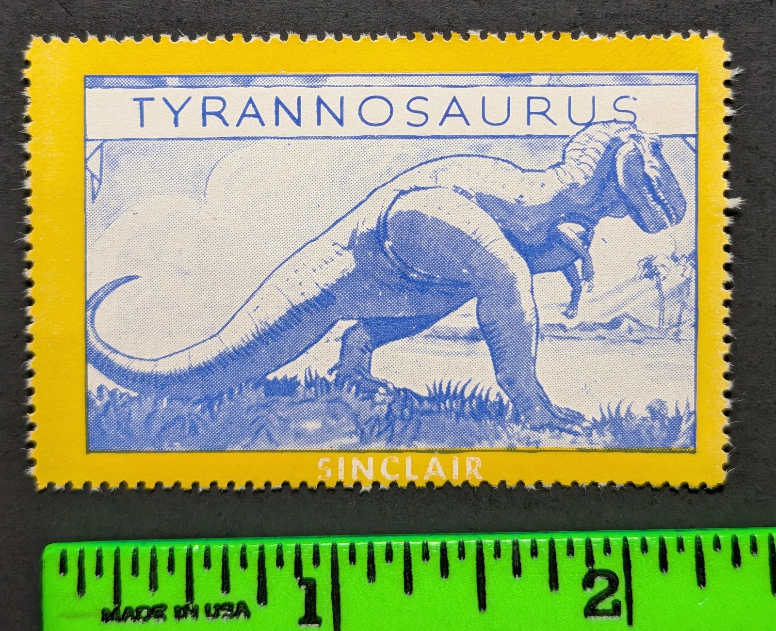 Vintage 1935 Sinclair Oil Dinosaur Tyrannosaurus Poster Stamp