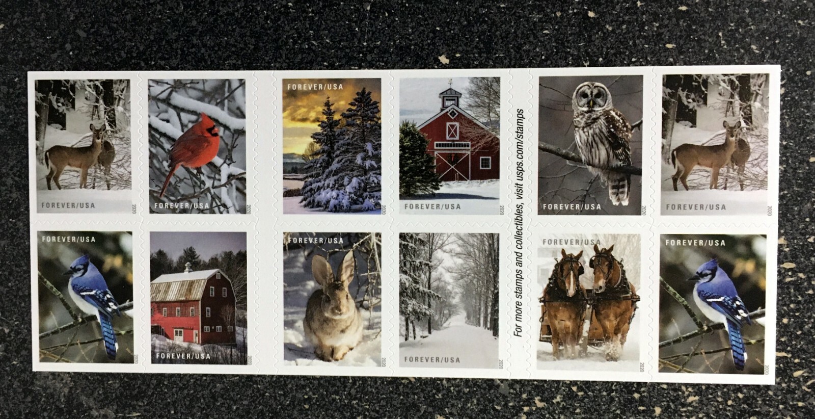 2020USA #5532-5541 Forever Winter Scenes – Booklet of 20 Mint