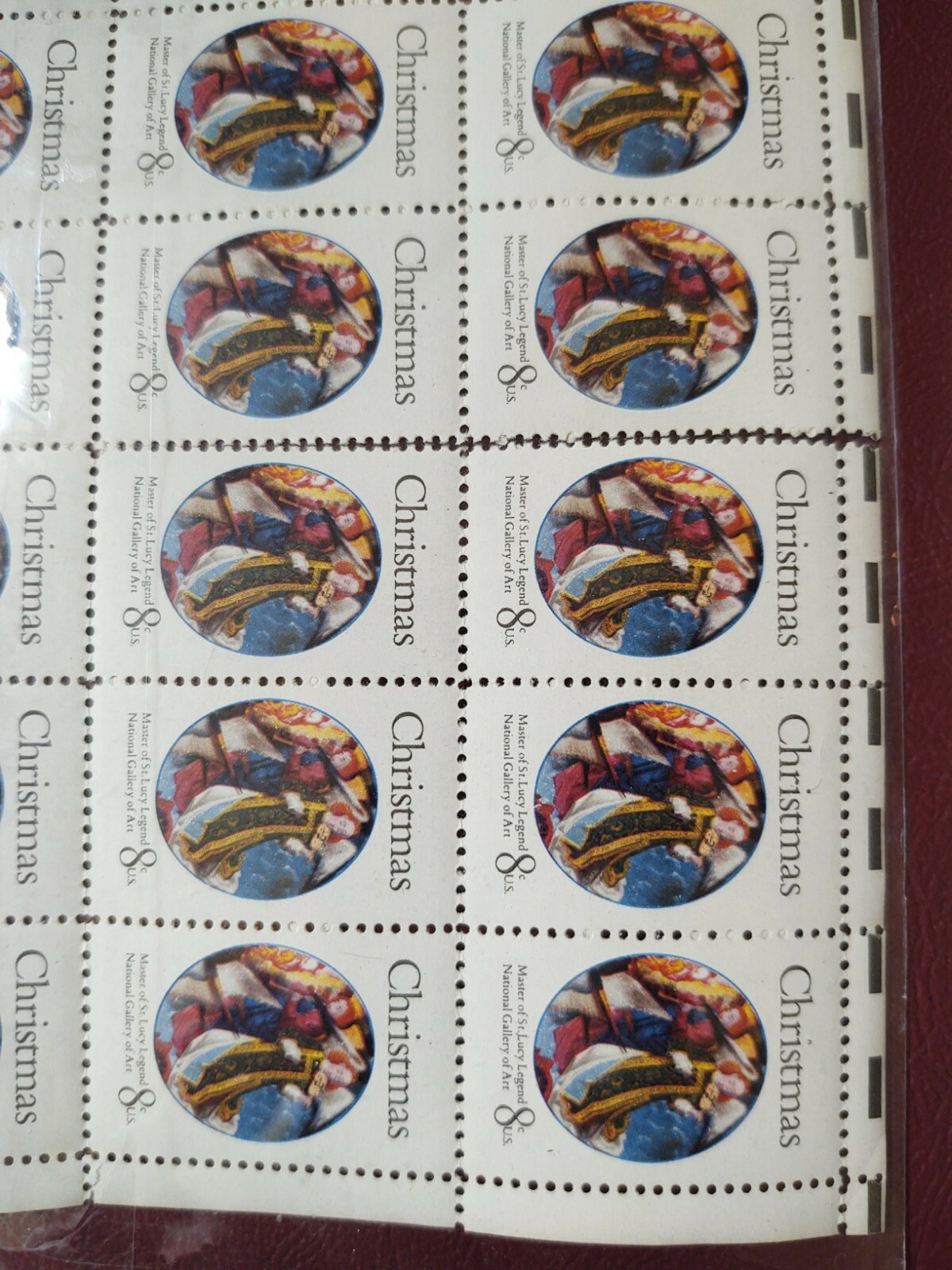 1972 Postage Stamp Full Sheet, Traditional Christmas: Mary Queen of Heaven #1471