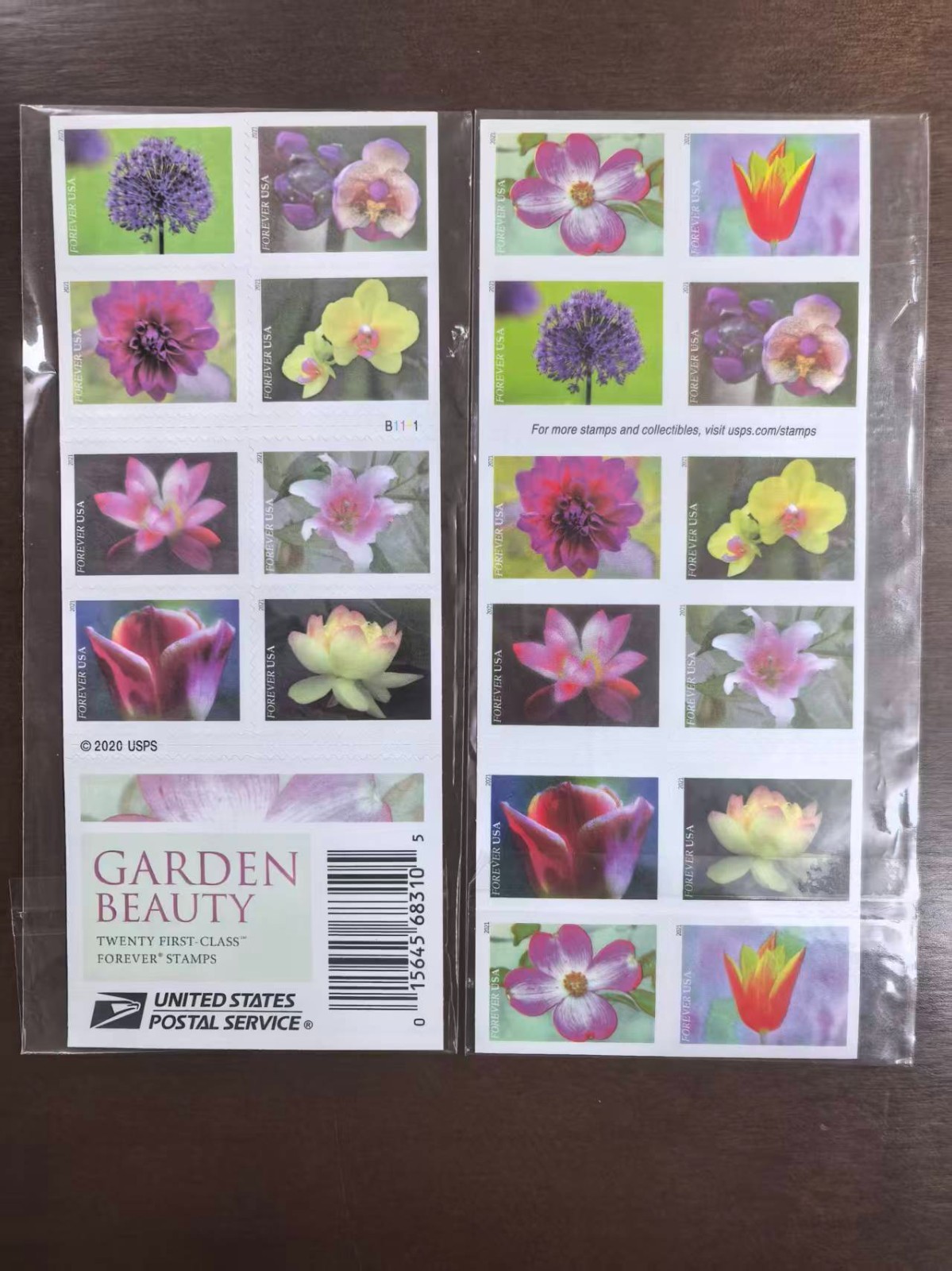 USPS Garden Beauty Forever Postage Stamps Full Booklet of 20 Free Shipping