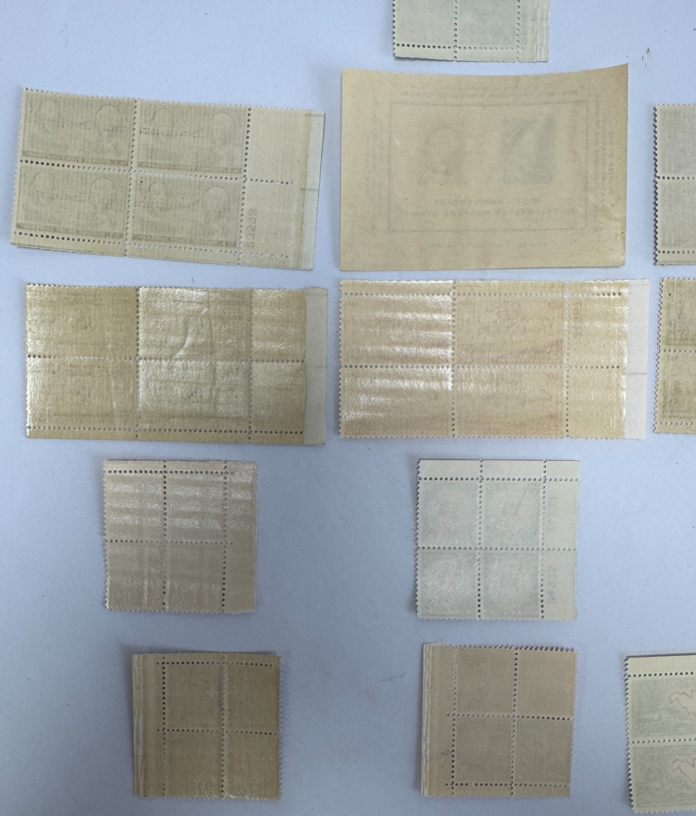 Vintage US Stamp Lot 13 Mint Plate Blocks 1947 CIPEX Souvenir Sheet MNH