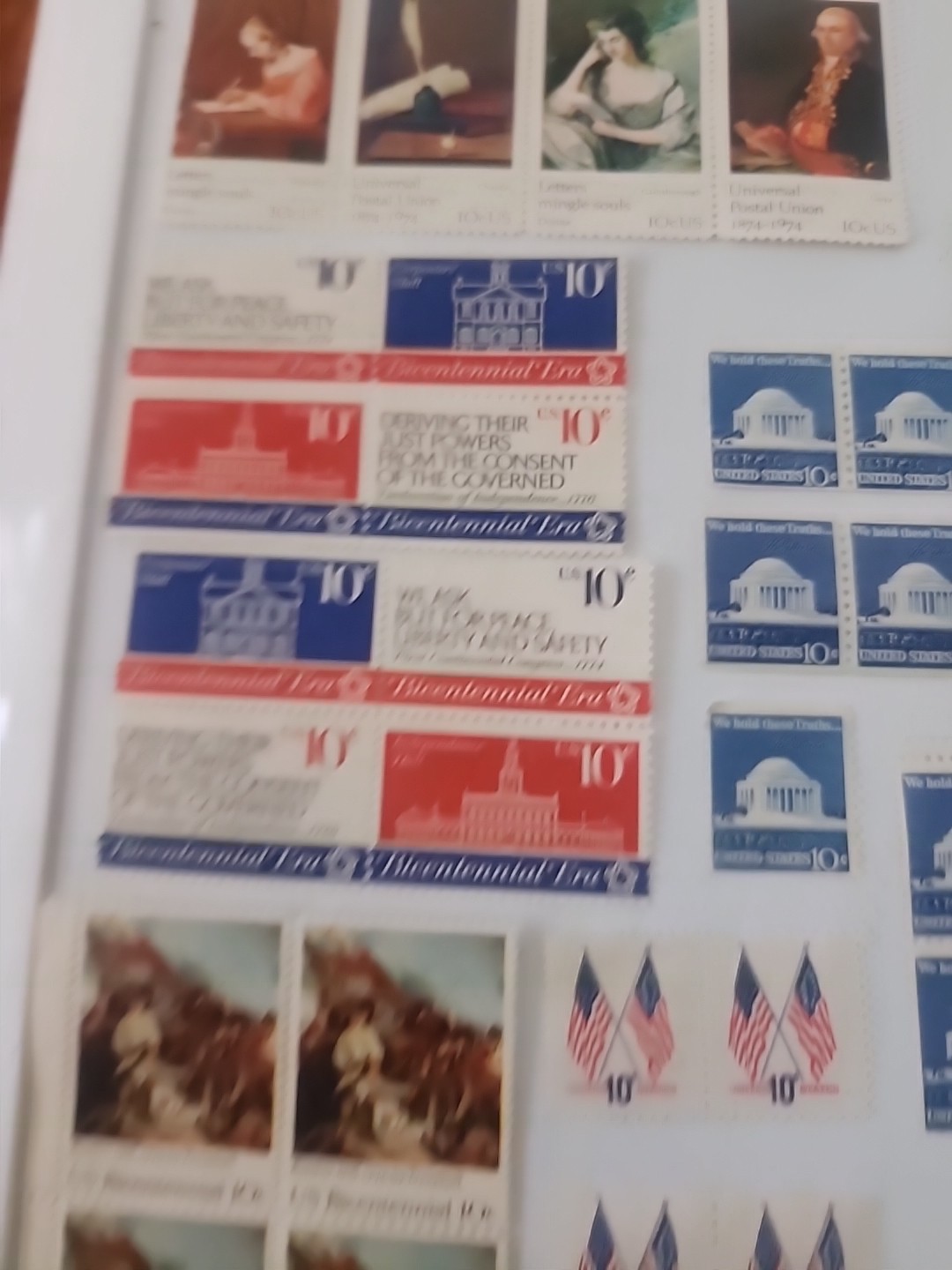 Vintage Mixed Lot of 105 Unused 10 & 15 Cent U.S. Post Office Postage Stamps