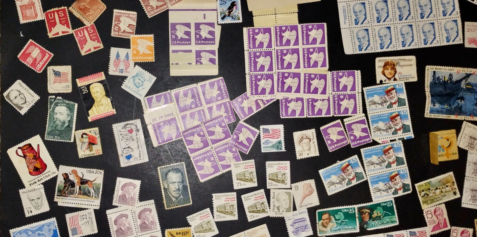 Mixed Lot of 200+ U.S. Vintage Stamps– High Denomination, non cancelled, Nice!!
