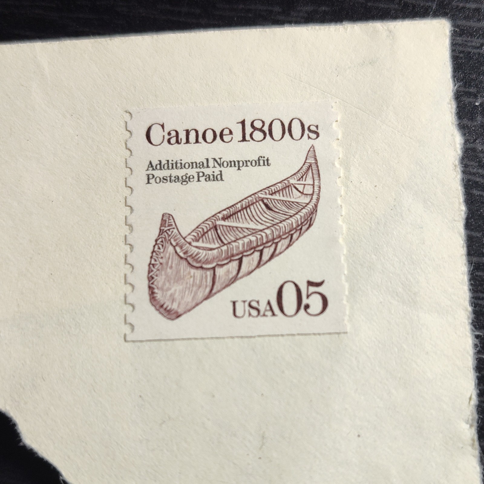 USA 5c Canoe 1800s Additional Nonprofit Postage Paid Stamp Single Used