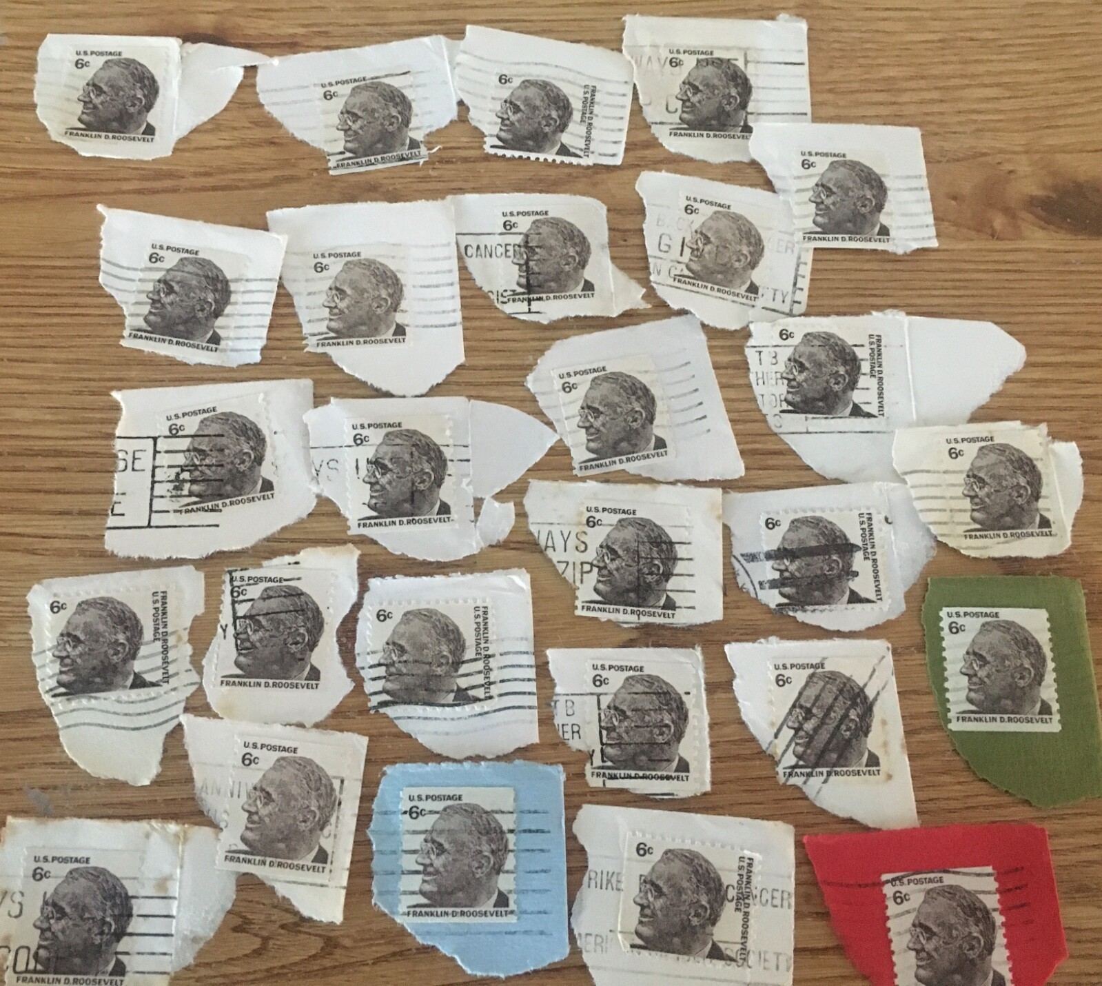 Six Cent Franklin D Roosevelt postage stamp I Used (26) for $1500 a piece