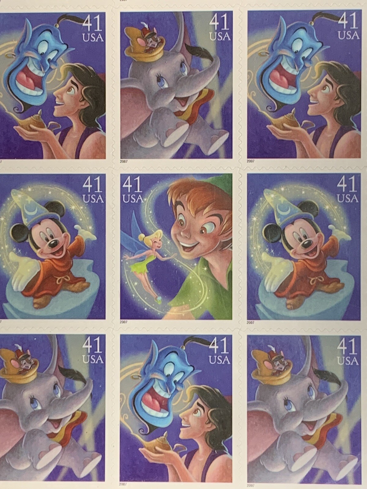 The Art of Disney Magic Stamp Block 41 Cent Sheet New Sealed