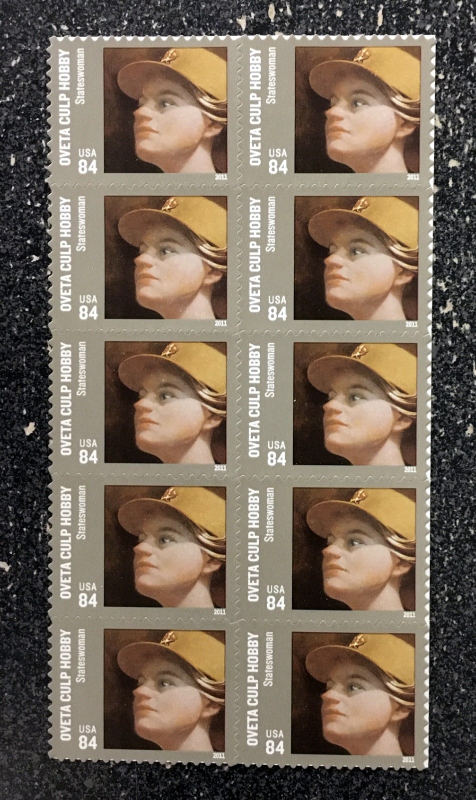 2011USA #4510 84c Oveta Culp Hobby – Block of 10 From Sheet mint