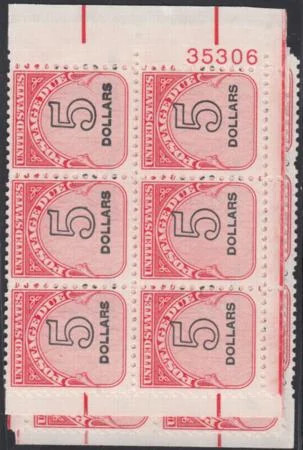 US J101 Mint NH F-VF+ Plate Block Postage Dues Plate Blocks of 6, Matched Set…