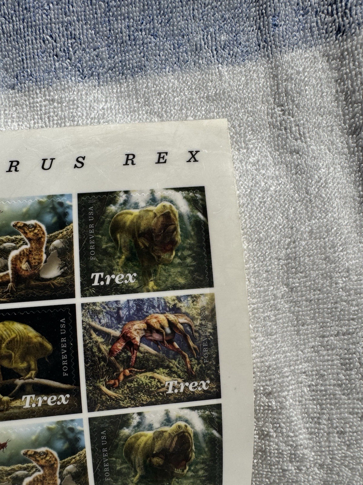 USPS 2019 Tyrannosaurus Rex Complete Stamp Sheet 16 Dinosaur Forever Stamps