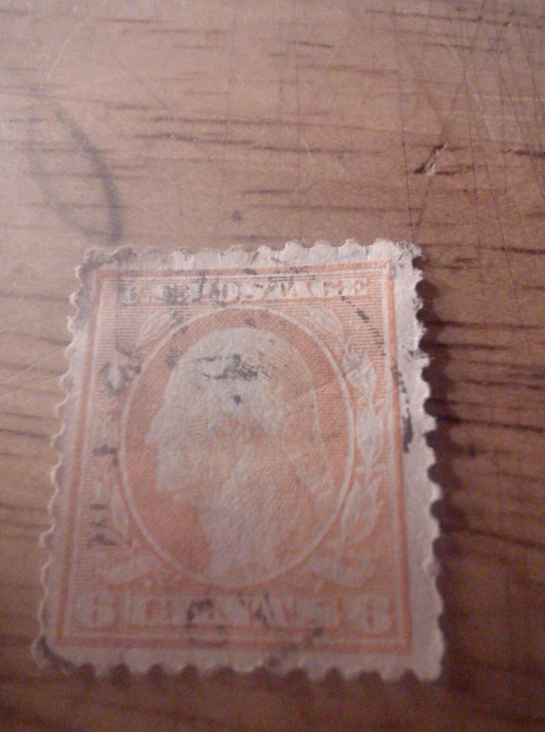 1909 6¢ Washington, Double Line Watermark, Orange