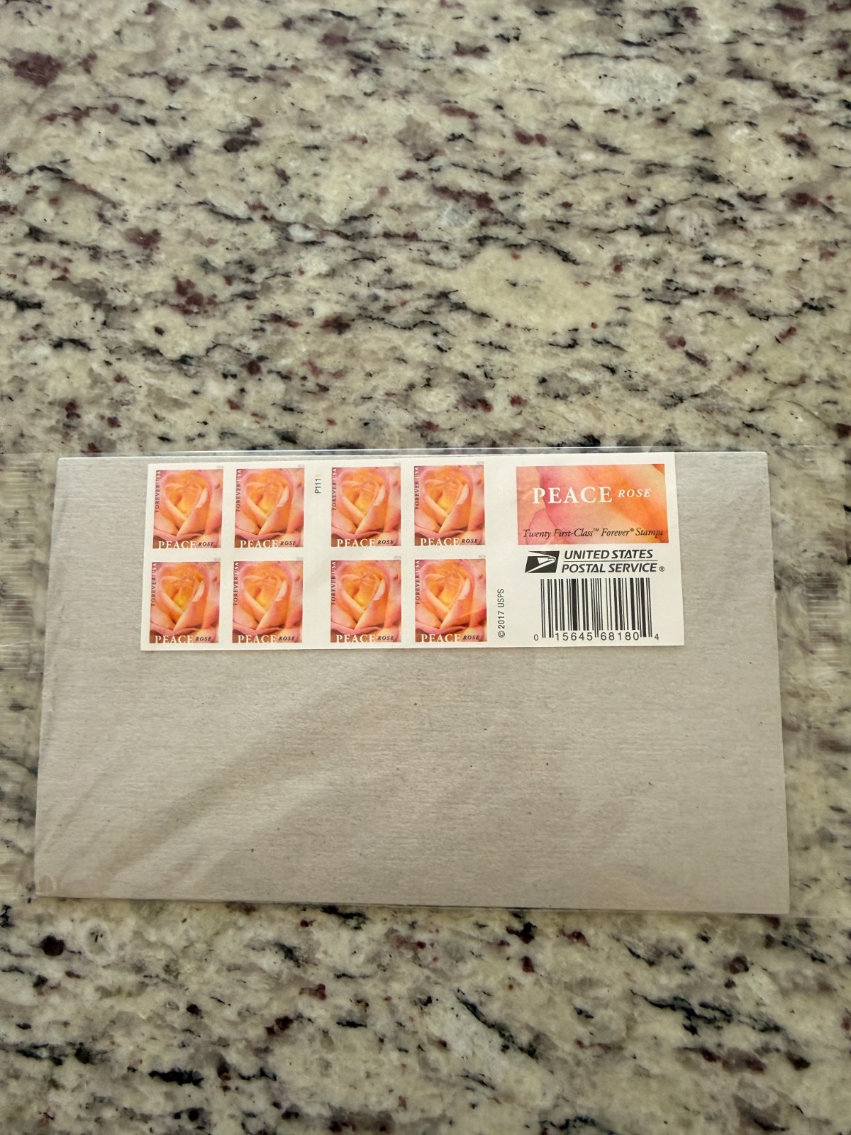 Sealed Peace Rose Booklet of 20 forever stamps from 2018 #5280a