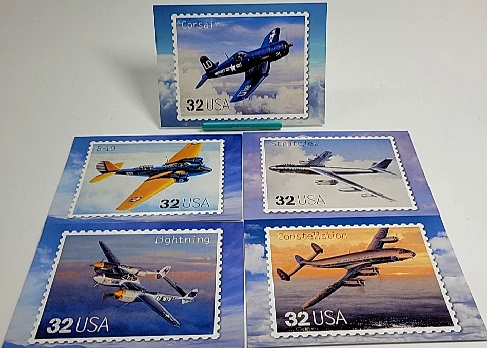US Stamps – 1997 – 21 USPS Classic American Aircraft Jumbo Postcards