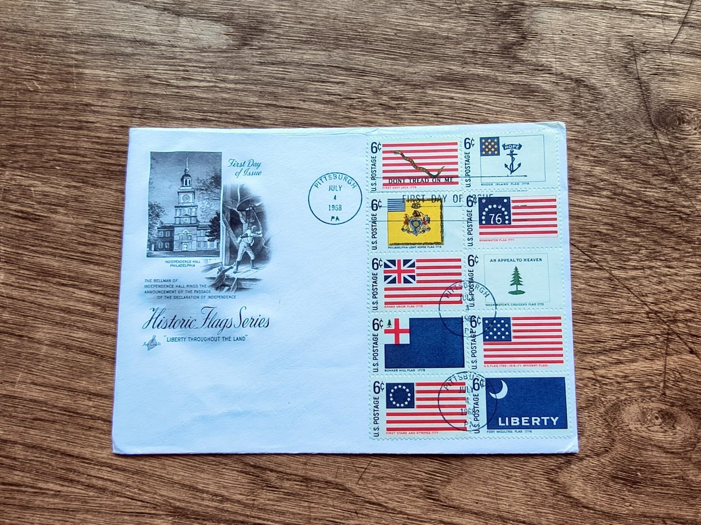 Lot of 1 1968 FDCs: #1345-1354 6c Historic Flags (Set of 10 stamps) s2