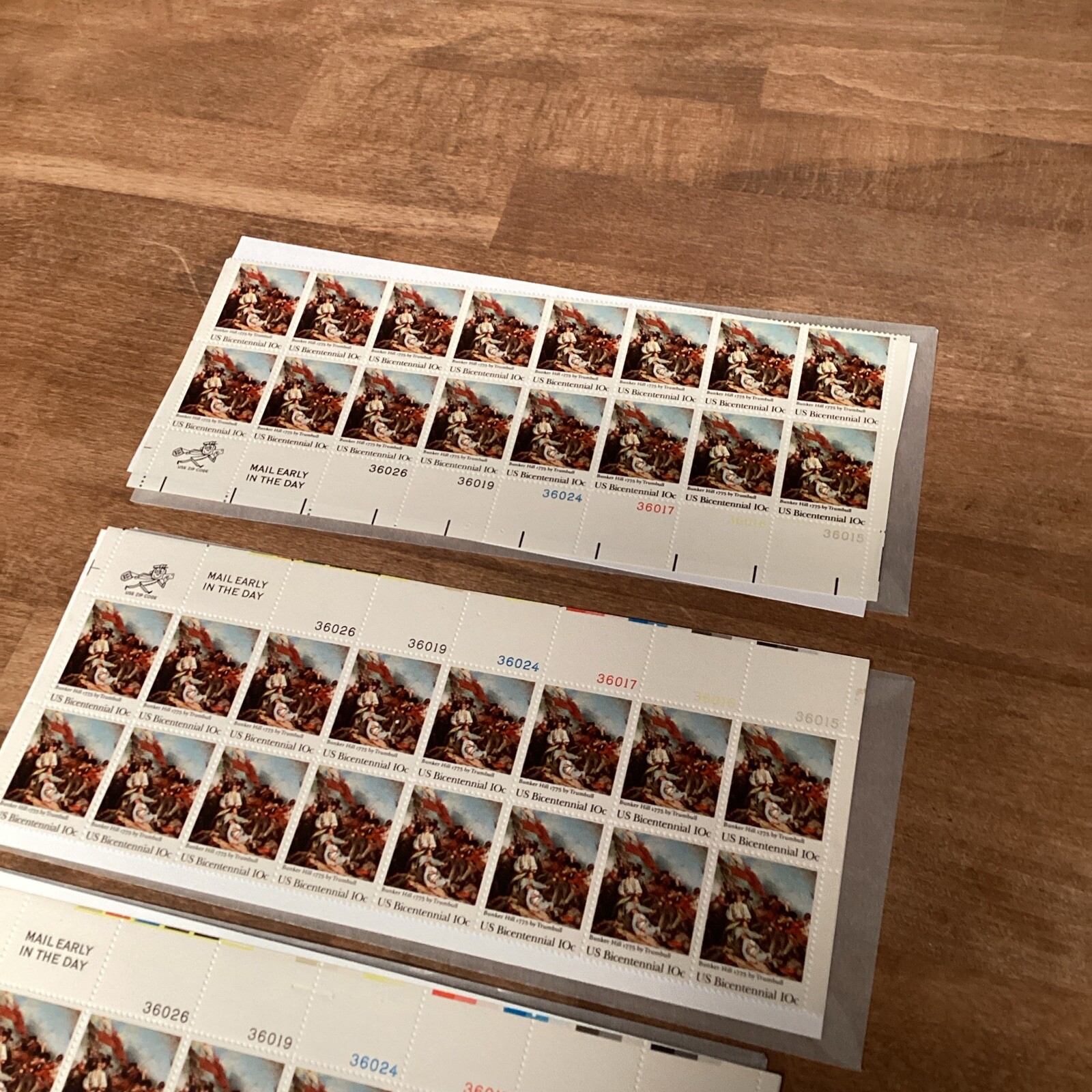 Lot of 3 – Block of 16 BUNKER HILL US BICENTENNIAL Stamps 10 Cent US Scott 1564