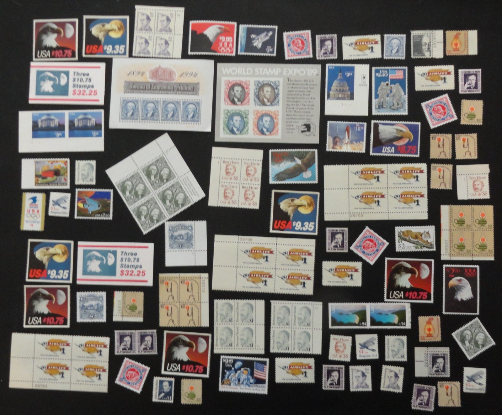 USA USPS MINT NH HIGH VALUE DENOMINATION POSTAGE STAMPS LOT FACE VALUE $382.63