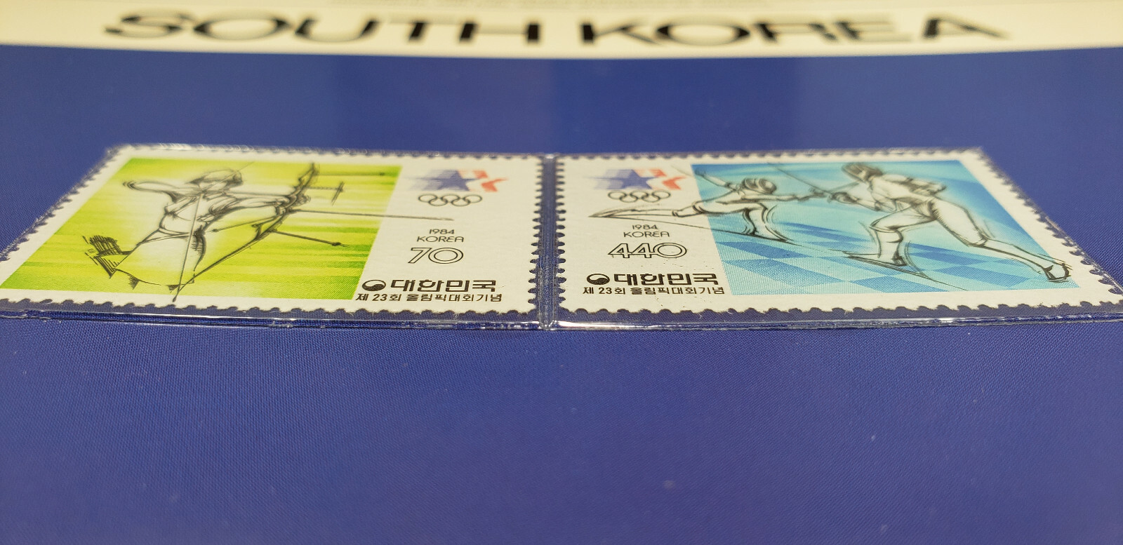 South Korea 1984 Olympic Games Philatelic Panel Stamps *Fencing* MNH