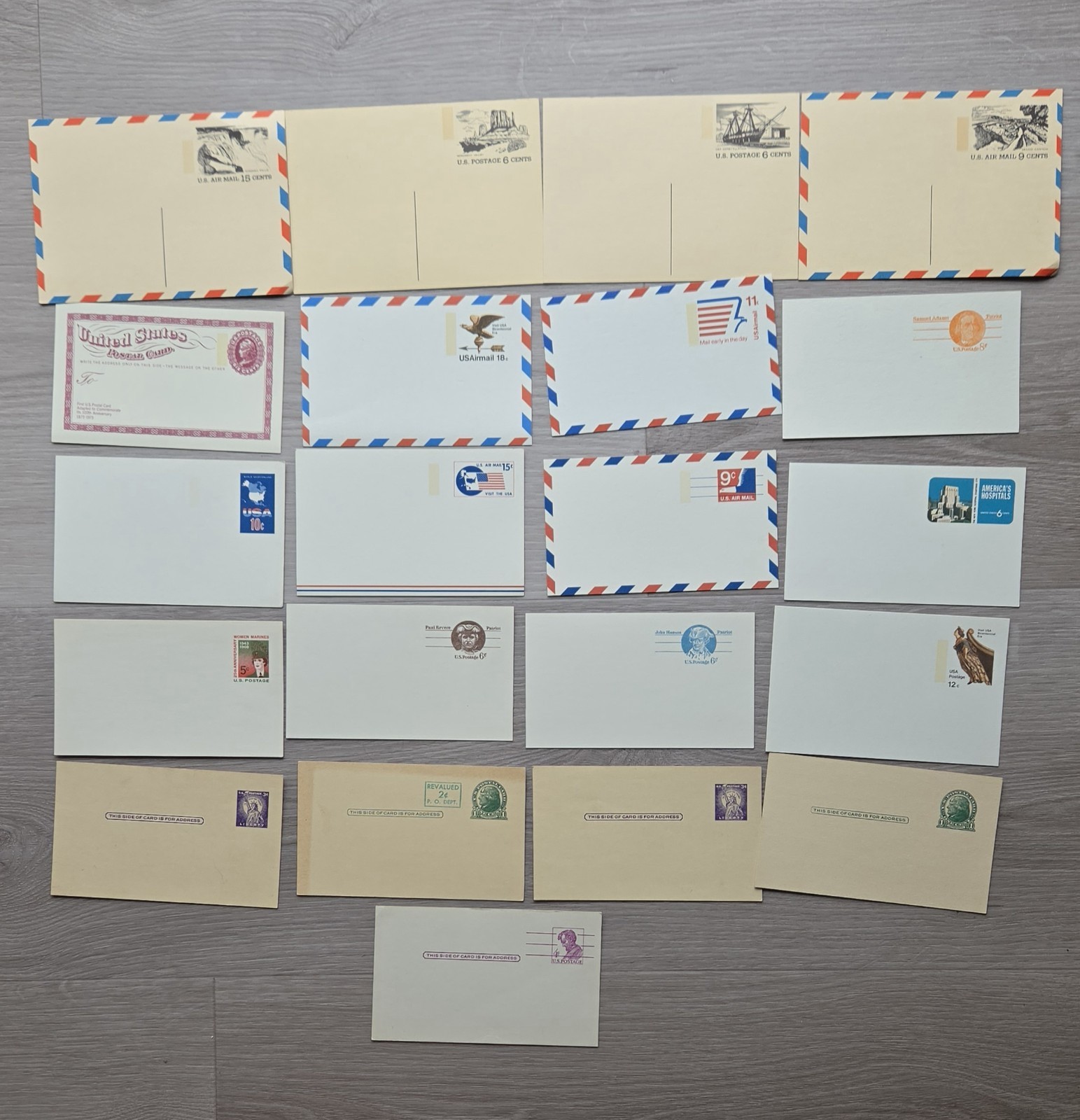 37 Unused US Stamped Vintage Postage Cards Envelopes Postal Paid