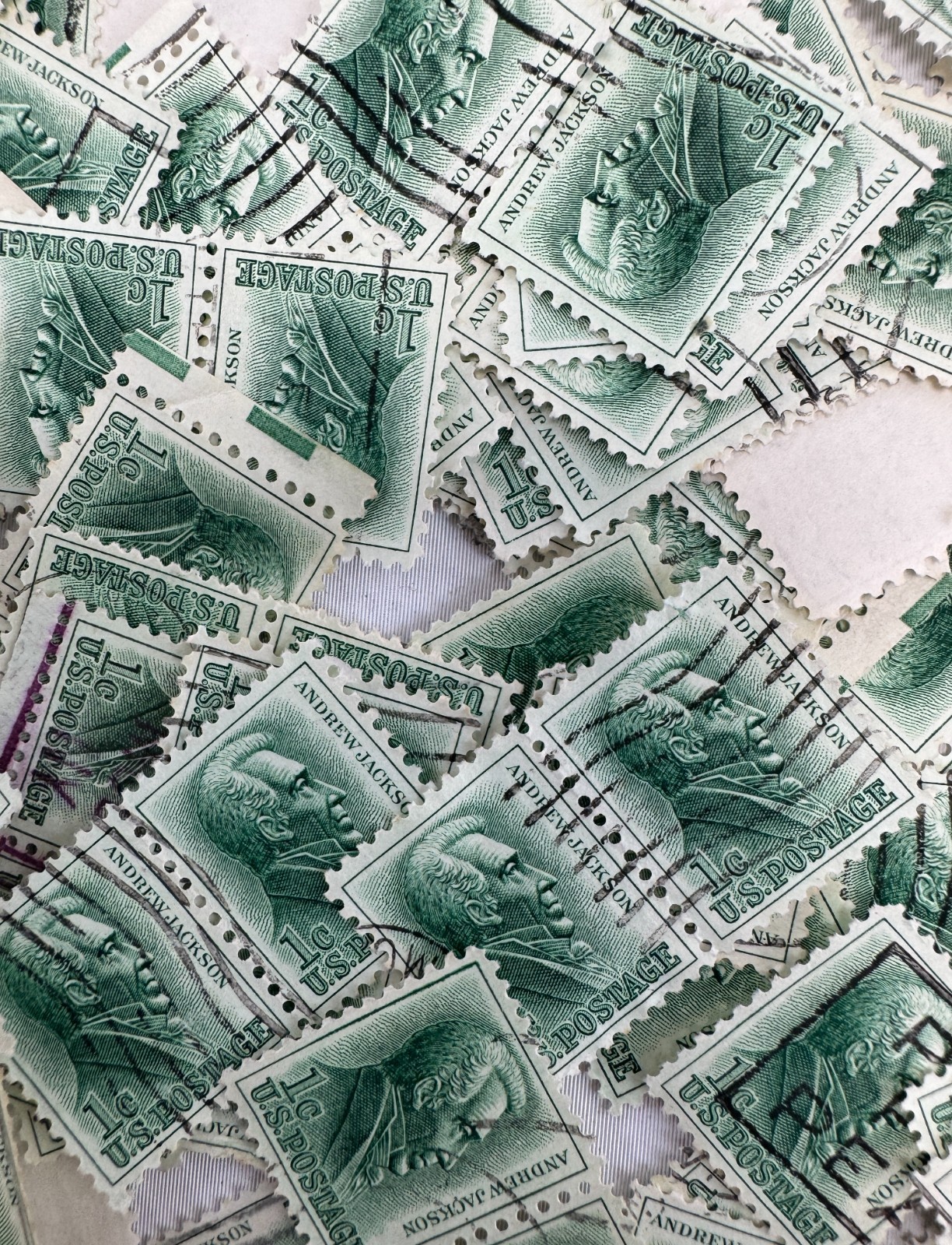 Cancelled Vintage US Large Presidential Definitive Stamp Mixture Lot 7 types