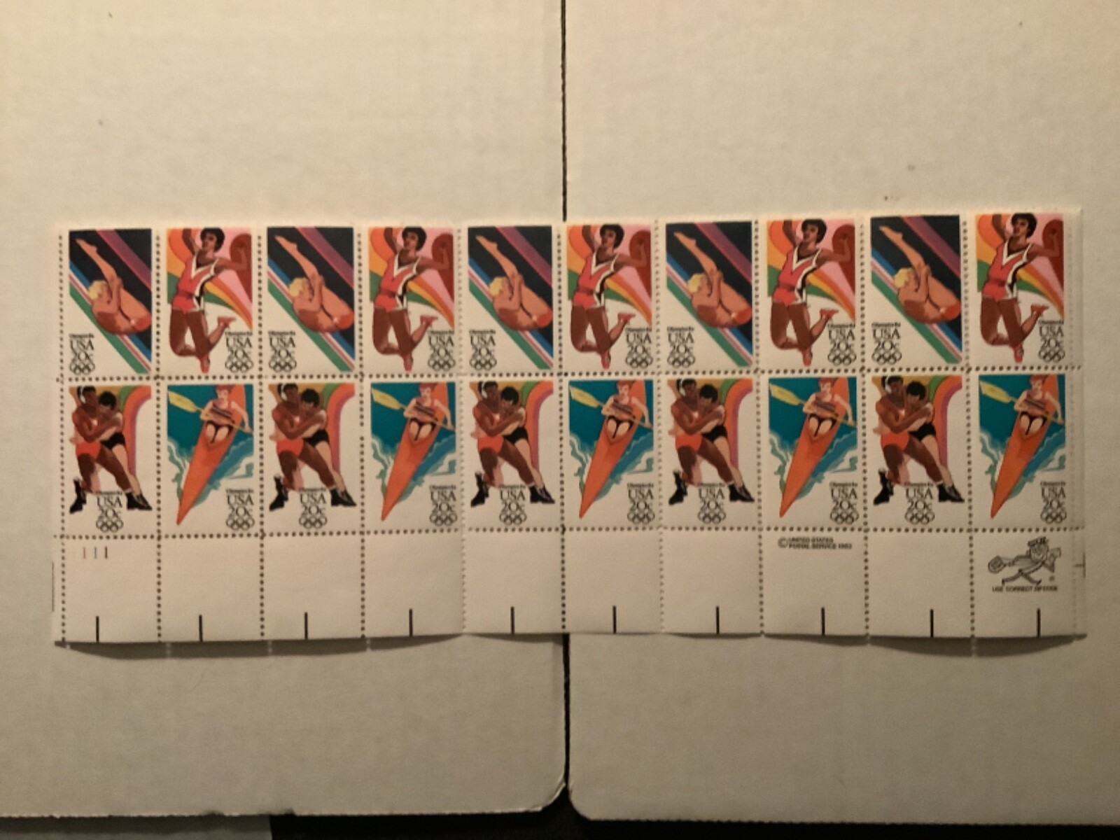 Summer Olympic four designs 20c sheet of twenty 2082-2085