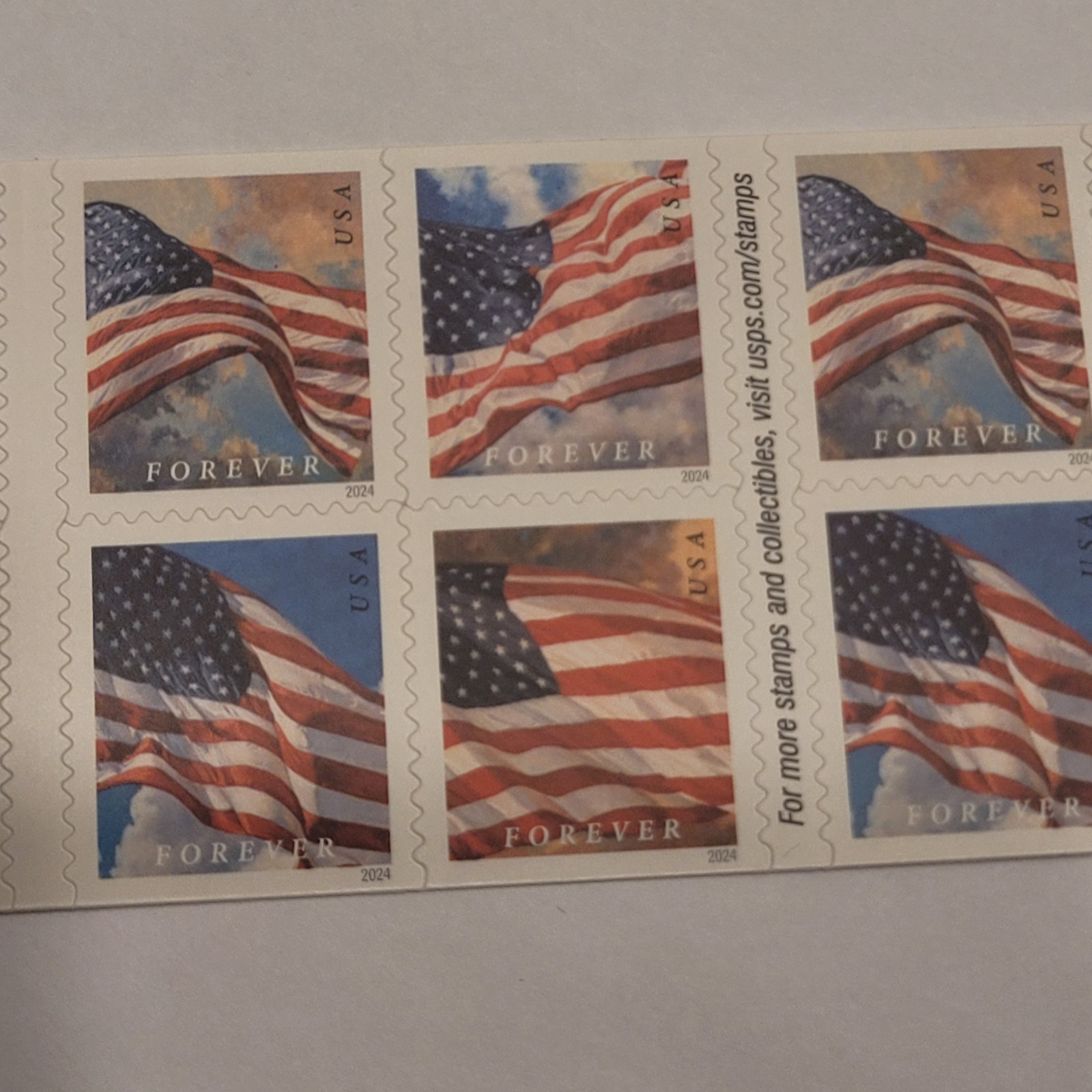US FOREVER STAMP USA FLAG 2023 2 SHEETS OF 20 (40 STAMPS)
