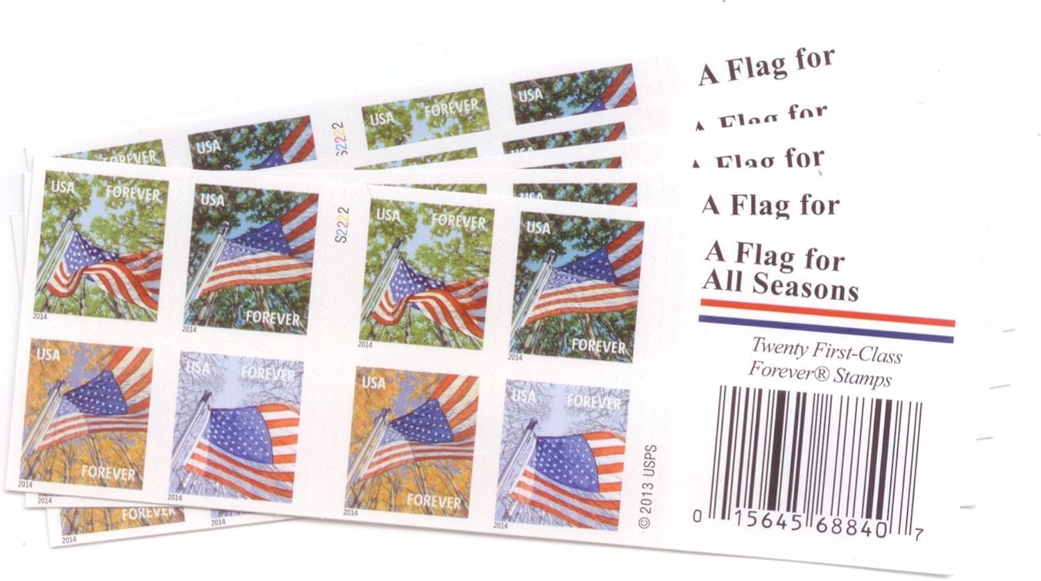 Flags for All Seasons Forever Stamps 100 Stamps (5 Books of 20)